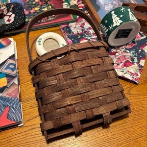Brown Woven Basket with Handle